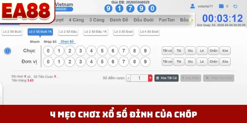 4 mẹo chơi xổ số đỉnh của chóp